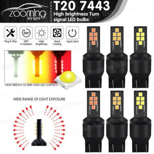 2 Pcs 7443 W21W Reverse Fog T20 LED Light Bulbs Brake Tail Light Indicator Car - Bild 1 von 19