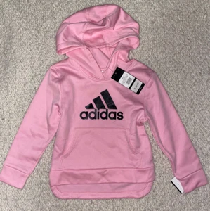 Adidas Girls  Hoodie Light Pink Sz 4 T - Picture 1 of 5