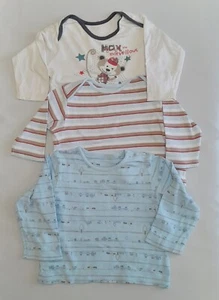 Baby Boys 2x M&S 1x TU Long Sleeve Cotton T-Shirt Bundle age 9-12 months - Picture 1 of 1