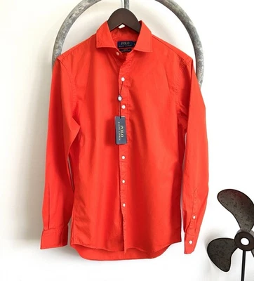 Ralph Lauren Polo Ladies Featherweight Twill Button Blouse Long Sleeve S Orange - Image 1 of 4