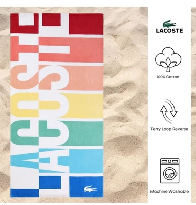 LACOSTE NULTI COLOR BEACH TOWEL 36 IN x 72 IN. - Image 1 of 3