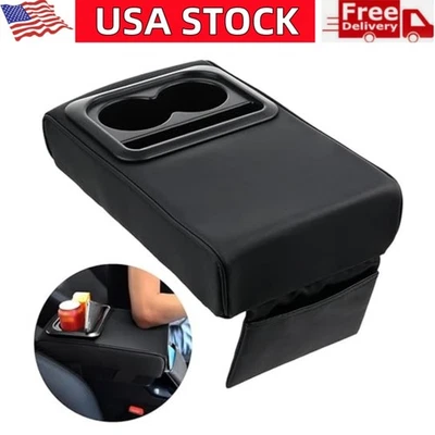 Car Armrest Cover Pad with Cup Holder Memory Foam Armrest Cushion for Most Cars - Image 1 of 4