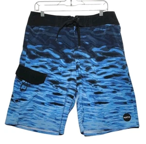 Matix Board Shorts Swimming Trunks Men's Size 34 Black & Blue  - Picture 1 of 8