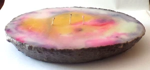 Neue große 3-Docht Sandguss unparfümiert Freiform Abstrakte Kunst KERZE (L) - Bild 1 von 6