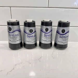 Coats Surelock Overlock Thread 3000yd #0568 Black , Set of 4 - Picture 1 of 5