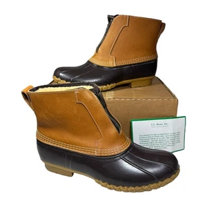 Vintage LL Bean Maine Duck Boots Front Zip Fleece Lined Insulated Womens Sz 11 N - Picture 1 of 16