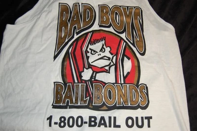 Camiseta sin mangas vintage Bad Boys Bail Bonds para hombre XL retro de colección blanca  Foto 1 de 4