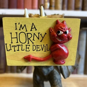 Goofy Greetings Wallace Berrie I'm a Horny Little Devil 1975 Vintage - Picture 1 of 3