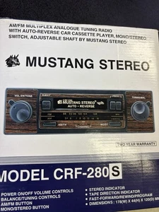 VTG. MUSTANG STEREO Model CRF-280S AUTO REVERSE CAR STEREO PLAYER AM/FM/MPX - Picture 1 of 2