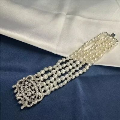 Elegante pulsera de perlas barrocas blancas mar del sur 7-8 mm 7,5-8" (mm) Foto 1 de 4