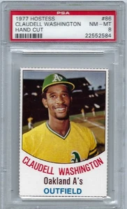 1977 HOSTESS # 86 CLAUDELL WASHINGTON ☆LOW POP☆ OAKLAND ATHLETICS PSA 8 NM-MT - Picture 1 of 1
