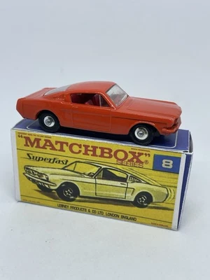 Matchbox Lesney Phantom #8 Custom Ford Mustang In Red Orange Nice Repro Box - Image 1 of 4