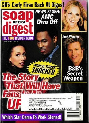Soap Opera Digest Magazine March 11 2003 Which Star Came To Work Stoned! - Image 1 of 2