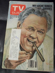 Vintage Archie Bunker TV Guide, Aug. 8-14, 1981, Magazine, TV Show Collectible - Picture 1 of 2