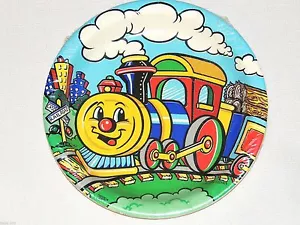 NEW ~ CHOO-CHOO~ TRAIN 8-PAPER DESSERT PLATES MULTI-COLOR PARTY SUPPLIES - Picture 1 of 1