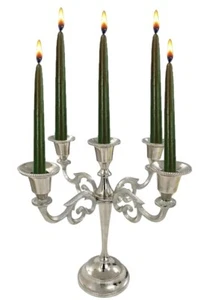 10" Candelabra Candle Holders 5 Arm Metal Candlestick Stand For Taper Candles - Picture 1 of 9