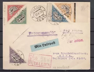 RS25667/ ESTONIA – MI # 34A + 36A (PAIR) + 57 + 48B / 52B ON COVER + CERTIF - Picture 1 of 5