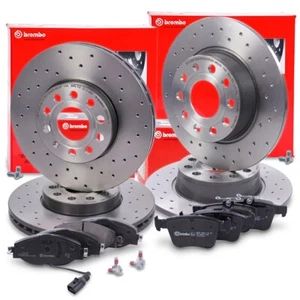 BREMBO XTRA SPORT DISCHI FRENO + PASTIGLIE ANTERIORI+POSTERIORI PER AUDI A3 8V V - Foto 1 di 12