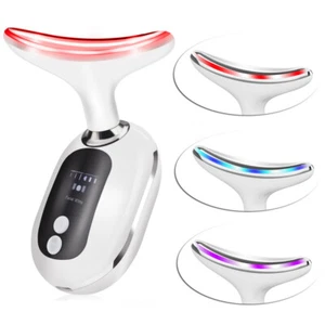 3 in 1 Red Light Therapy Anti Aging Neck Massager Electric Facial Lifting Device - Picture 1 of 21