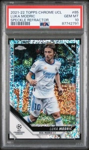 LUKA MODRIC * PSA 10 * 2021-22 TOPPS CROMO * REFRACTOR MOTEADO * 86 REAL MADRID - Imagen 1 de 3