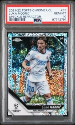 LUKA MODRIC * PSA 10 * 2021-22 TOPPS CHROME * SPECKLE REFRACTOR * 86 REAL MADRID - Image 1 of 3