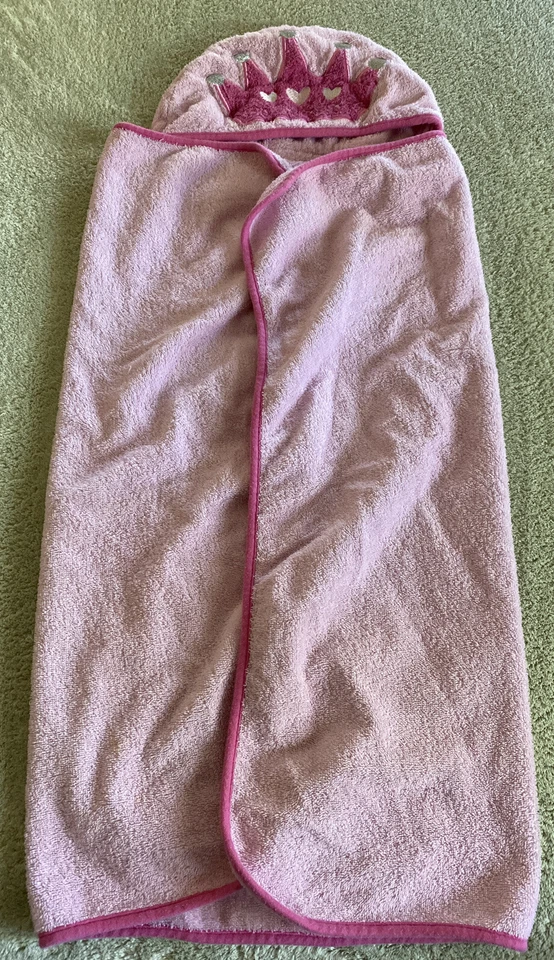 Toalla de baño de piscina gruesa con capucha corona princesa rosa Disney para bebés niñas Foto 1 de 4