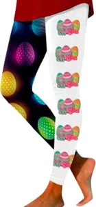 Happy Easter Day Bunny Eggs Yoga Pants High Waisted Leggings Athletic Pants - Picture 1 of 2