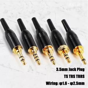 3.5mm Jack Plug TS TRS TRRS With Female Male Thread For Audio Video Stereo Plug - Picture 1 of 16