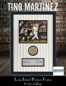 Tino Martinez NY Yankees Juego Usado Rebanada de Bate Personalizado Enmarcado Steiner - Imagen 1 de 8