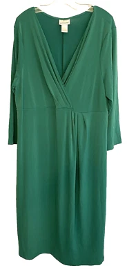 motherhood maternity green dress size L large 3/4 sheeve stretch - Image 1 of 4