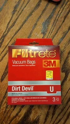 3M Filtrete Micro Allergen Dirt Devil Type U Vacuum Bags 65703Q 65703A - Image 1 of 2