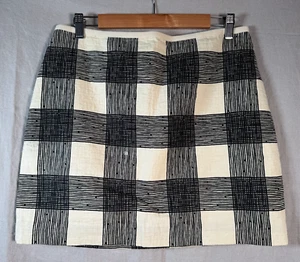 Minifalda Madewell Bowery para mujer negra blanca guinga 100 % algodón forrada talla 8 - Imagen 1 de 10