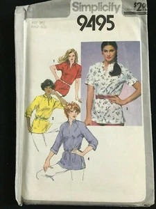 Vintage 1980er Simplicity 9495 20,5 halbe Größe Brust 43 plus zierliche Raglan gewebte Tops - Bild 1 von 4