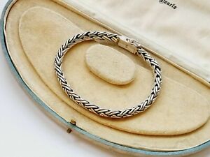 Quality Heavy 8.25" Sterling Silver Surti Style Chain Bracelet 44gr