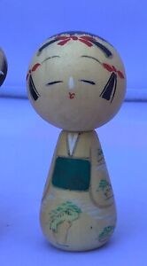 DealMux Wooden Art Doll Girl Japanese Kokeshi Jewelry stores Kimono White