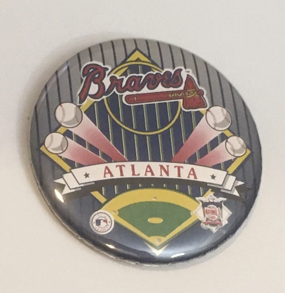 Made In USA Atlanta Braves Pinback Button 2.25” - Image 1 of 4