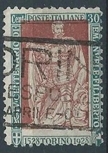 1928 REGNO USATO FILIBERTO E VITTORIA 30 CENT D. 11 VARIETà - RR13495-2 - Picture 1 of 1