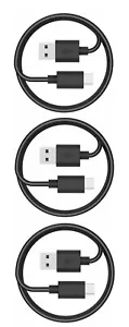 3Pack Fast Charging Cord Type C Cable USB-C For Samsung Galaxy A10E A20 A50 BLK - Picture 1 of 2