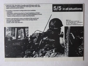 9/1989 PUB MBLE PHILIPS RADIO COMMUNICATION SYSTEM ARMEE BELGE ORIGINAL ANZEIGE - Bild 1 von 1