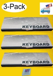 3-Pack Lot: NEW Black Spanish Multimedia PS/2 Computer Desktop PC Keyboards KB - Picture 1 of 11