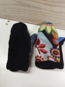Mittens Kids , Womens Reversible Wool,fleece Size M-L - Picture 1 of 5