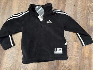 Youth Adidas 1/4 Zip Fleece Athletic Jacket - Size 6 L- New - Picture 1 of 6