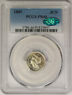 1889 Three-cent Nickel 3cn Proof Pr 66 Pcgs Cac Approved