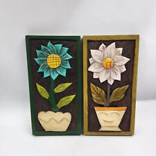 1970s Carved Wood Floral Wall Decor