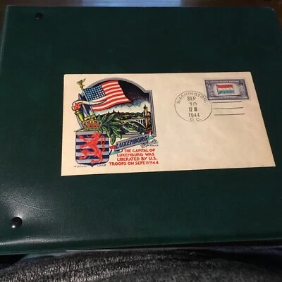 FDC 1944WWll PATRIOTIC STAEHLE CACHET LIBERATION OF LUXEMBURG 5 cent Stamp USA  - Image 1 of 2