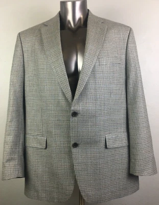 Chaqueta Para Hombres Ralph Lauren Gris Pata de Gallo 2 Botones Talla 46 R Mezcla de Lana Seda Foto 1 de 4