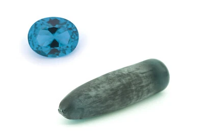 83-86gr 1pcs Teal Blue Mermaid Spinel #120 Djeva Lab Grown Faceting Rough - Image 1 of 4