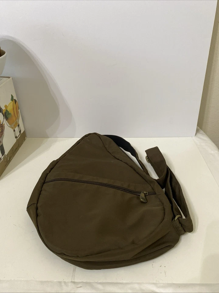 AmeriBag Clásico Saludable Bolso Mochila Bolso de Mano Nylon Caqui Marrón Bolso Bandolera Foto 1 de 3