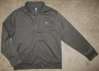 Chaqueta FILA Cremallera Completa Atlética Pista para Correr Deporte Para Hombres M Gris Forrada de Vellón ¡NUEVA! Foto 1 de 4
