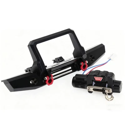 Front Bumper + RC Winch with Tow Hooks For TRX4M SCX24 1/24 1/18 RC US - Image 1 of 4